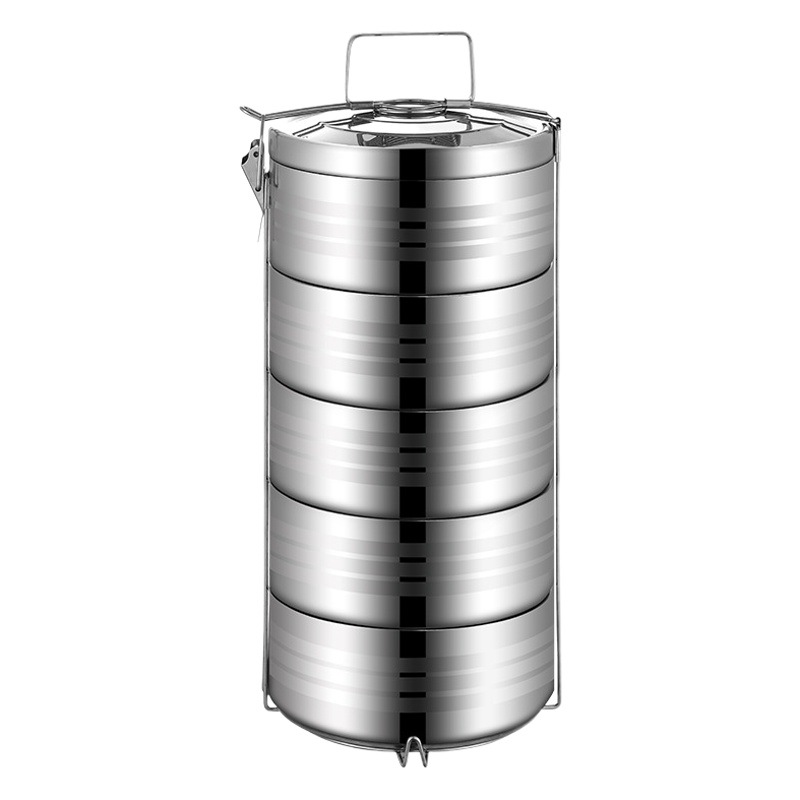 Stainless Steel Portable Multi-layer Lunch Box Large Capacity Oversized Four-layer Five-layer Insulation Barrel Multi-person Layered Meal Delivery Box