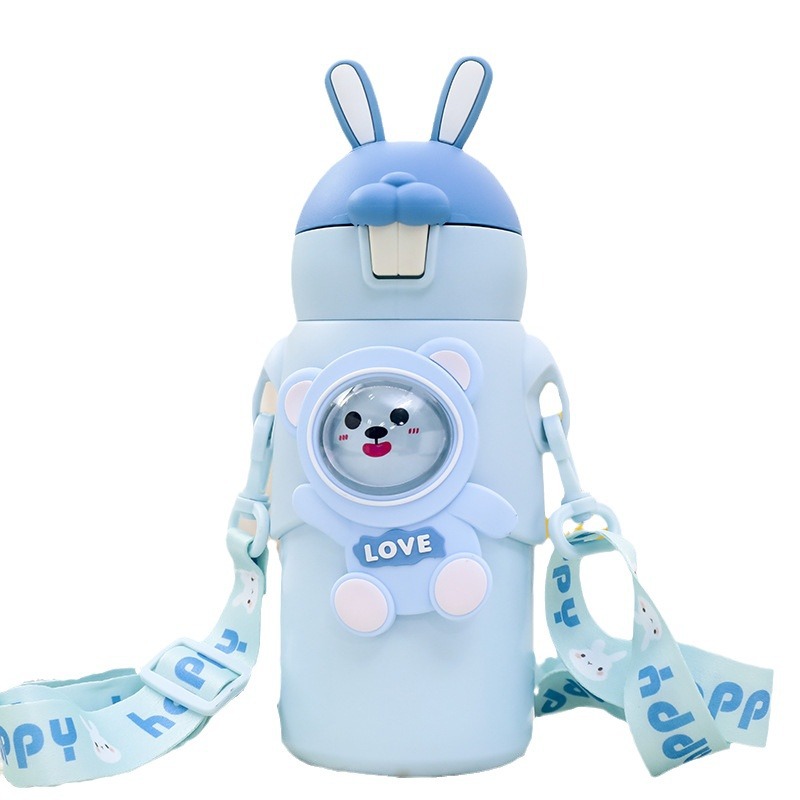 316 tazas de acero inoxidable para niños de dibujos animados lindos tazas de paja de estudiantes portátiles de alto valor facial se pueden llevar