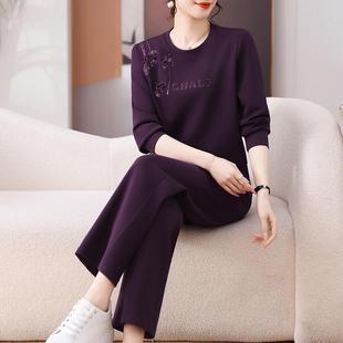 Foreign-style mother spring vests suit 2025 new fashion middle-aged women's spring and autumn sportswear casual two-piece set