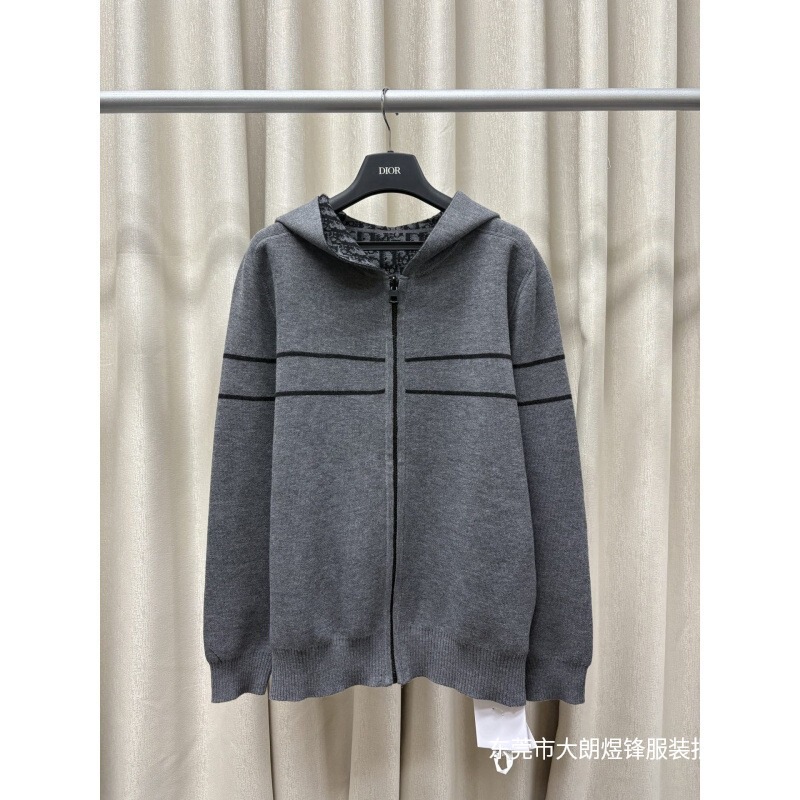 Shenzhen Nanyou Correct High Version Cd Home 25 New Double-Sided Hooded Long-Sleeved Knitted Cardigan Top Cashmere Sweater