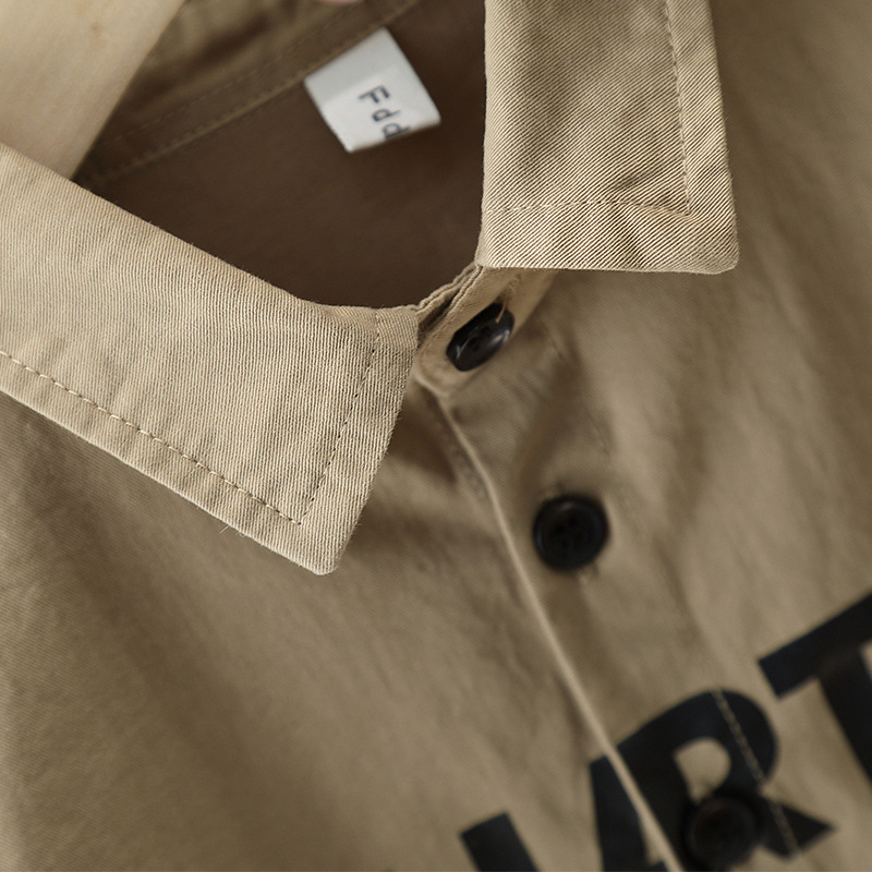 7824 chaqueta de camisa de otoño para niños 2025 nueva primavera y otoño ropa de marca de moda para niños pequeños y medianos camisa estampada para niños