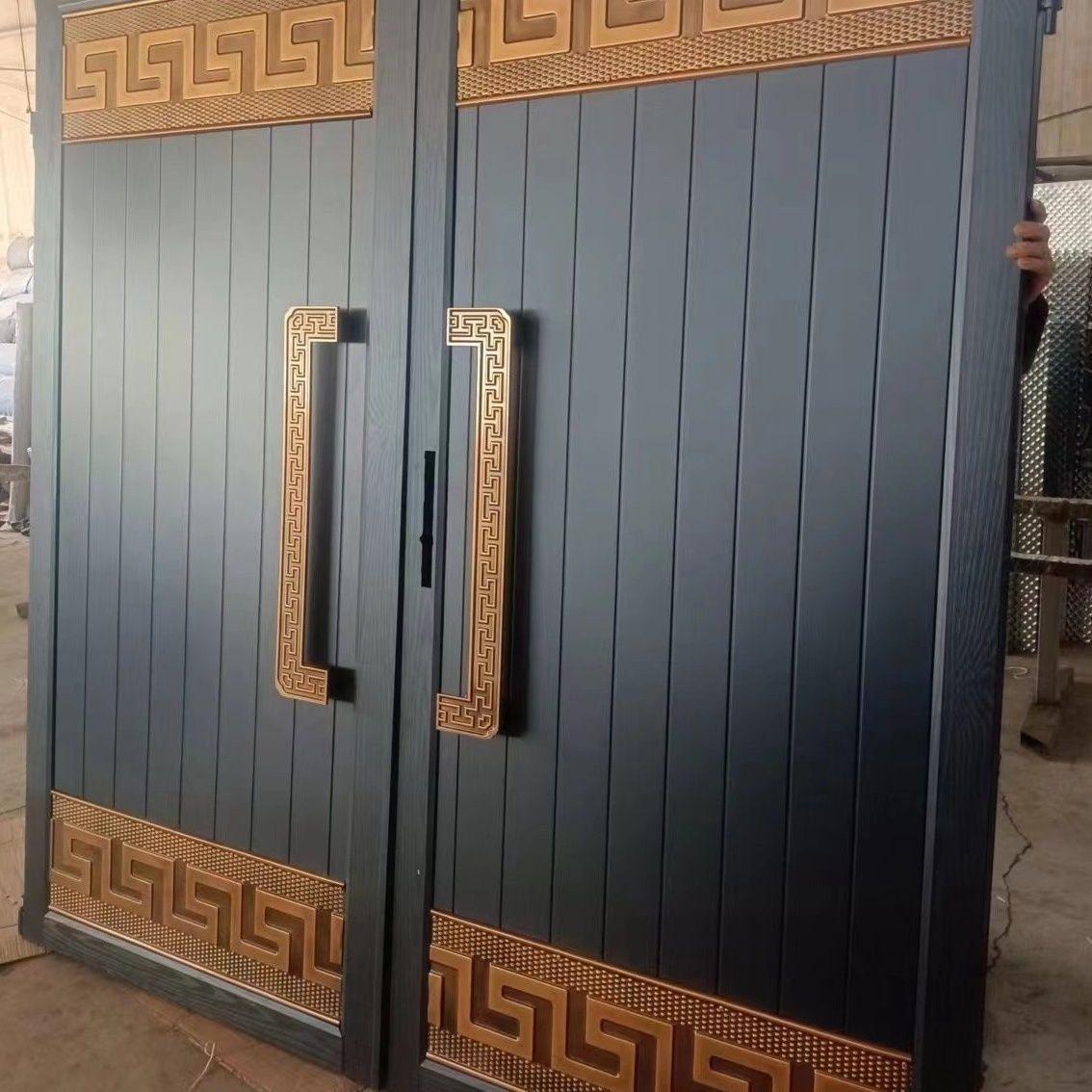 烤漆大门农村大铁门对开门双开门进户门自建房大门中式复古