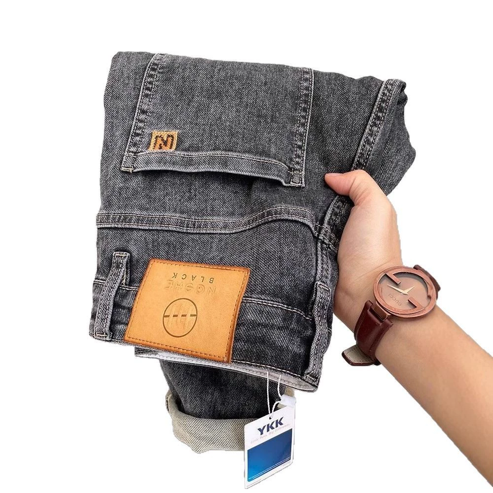 Thin jeans, design trousers, with embroidery