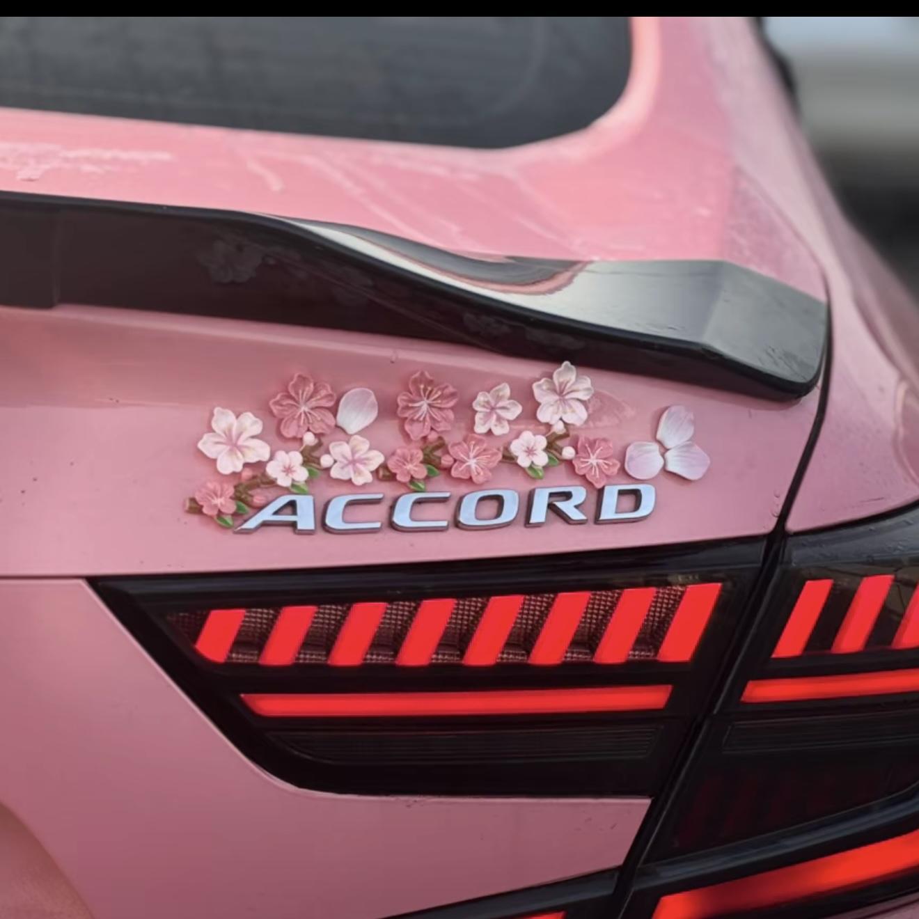 3D Three-dimensional Cherry Blossom Car Sticker To Cover Scratches, New Car Tail Decoration Ornament, Electric Car DIY Decorative Sticker_voghion.com