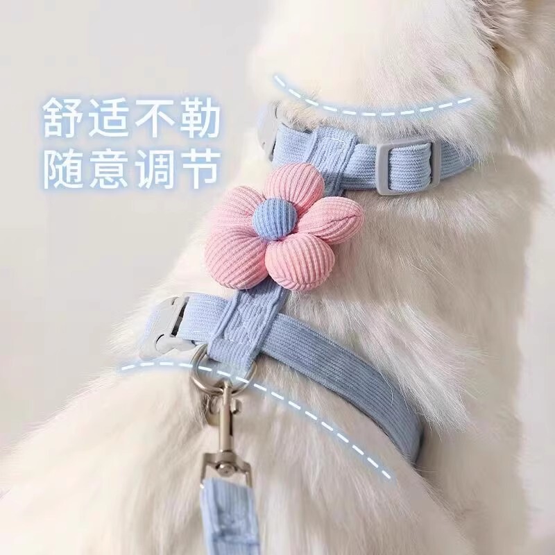 猫用の特別な漫画のリード、猫の散歩用、外出時の脱走防止、I字型の花のペットのリード|undefined