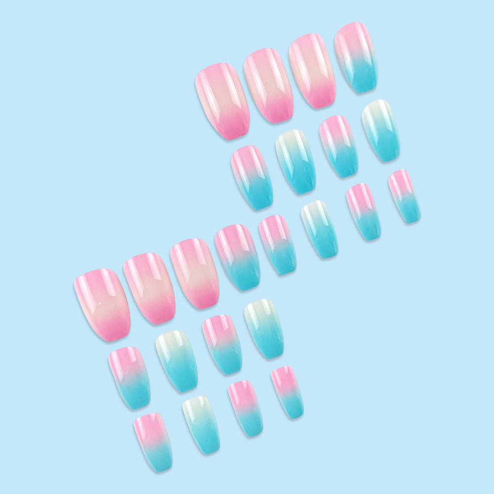 Pegatinas de uñas con degradado rosa-azul estilo chica sexy, parches de uñas dulces y geniales estilo ballet, pegatinas de uñas portátiles superventas transfronterizas. image 5