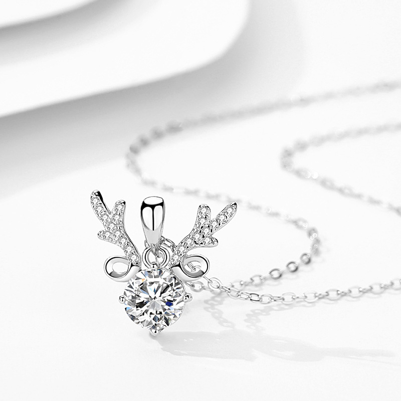S925 plata esterlina nuevo estilo todo-camino collar de ciervos con usted mujer corbata colgante luz lujo nicho regalo de Navidad al por mayor