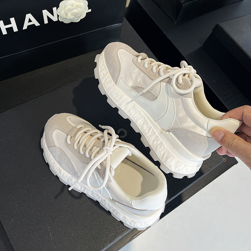 Fan Xiaoluo 8cm Height-Increasing German Training Shoes for Women 2025 Autumn New Versatile Lightweight Casual Sports Dad Shoes