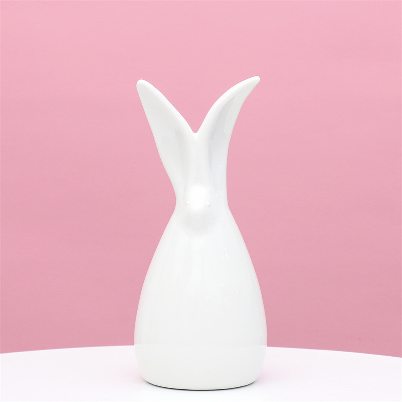 Conejo de cerámica año decoración sala de estar hogar creativo vino gabinete estantería decoración pasillo regalo habitación luz lujo pequeña Decoración