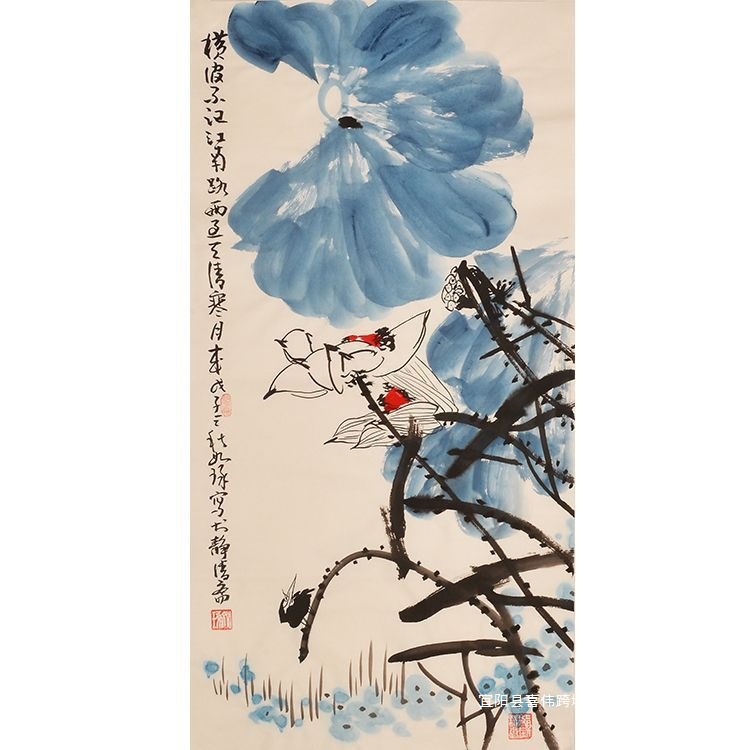 名家崔如琢纯手绘装饰画国画荷花画客厅画房间画壁画山水画中式