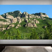 北岳恒山山峰山峦旺宅招财风水中堂海报有山无水意境墙贴建筑画8