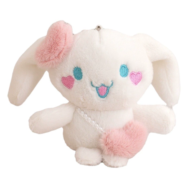 Оптовая продажа: плюшевая игрушка-брелок в форме сердца с собакой и корицей, мультяшный милый аксессуар для украшения рюкзака