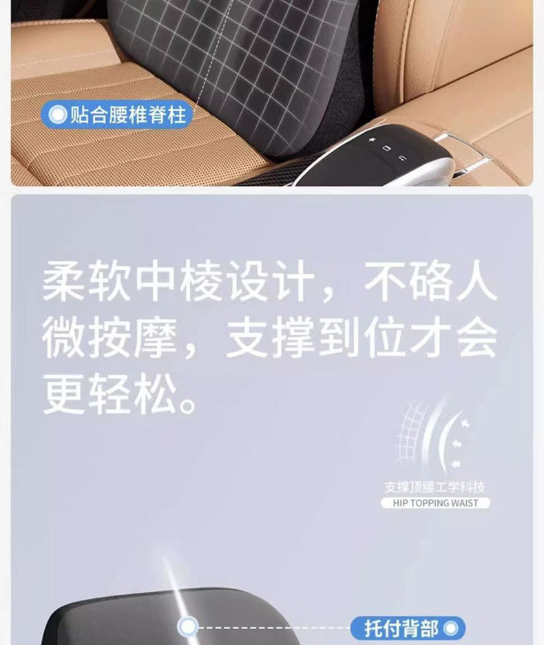 Car Headrest and Lumbar Support Memory Foam Car Cushion for Long Sitting, Neck and Waist Protection Pillow