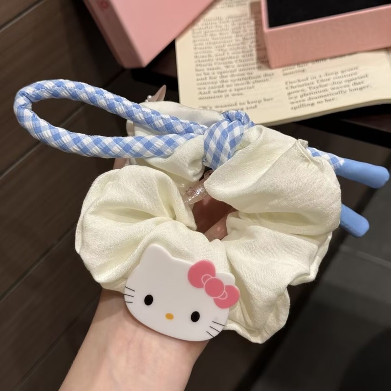 夏の新しいカレッジスタイルのロープ猫ヘアバンド韓国スタイルのシンプルで多用途なボールヘッドポニーテールヘアアクセサリー|undefined