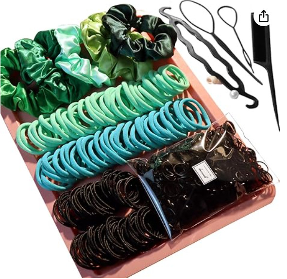 Europa y los Estados Unidos venden juegos de joyas para el cabello transfronterizos calientes anillo para el cabello combinación de estilo multicolor correa de cabello simple cuerda de cabeza