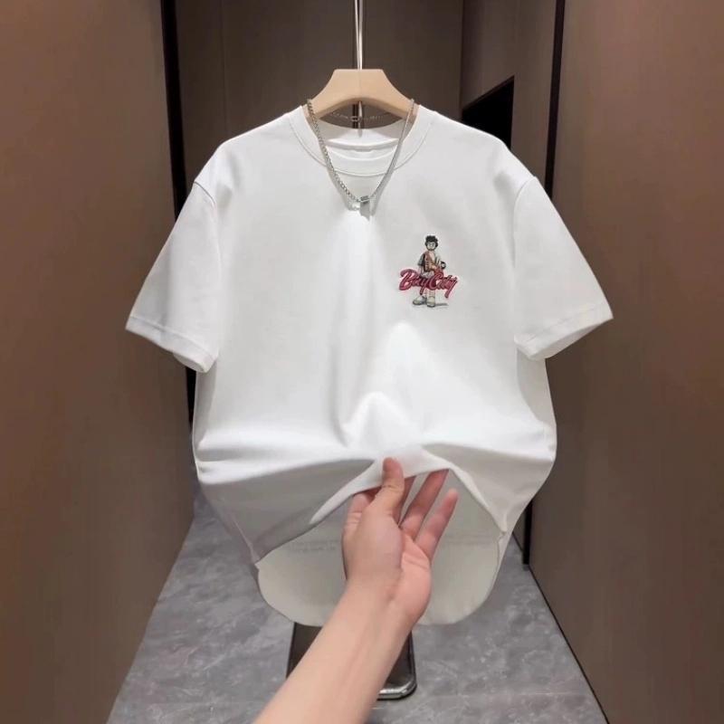 轻奢痞帅~外贸清仓潮流高街纯棉短袖男夏季个性百搭休闲半袖T恤衫