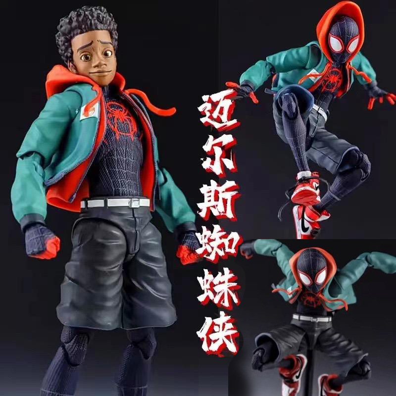 17cm Across the Spider-Verse Miles Spider-Man Super Movable Figure Model Ornament Doll Children's Toy Male
