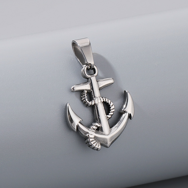 Bijou talisman de protection, style européen et américain, pendentif ancre en titane, croix rétro tendance pour homme, acier inoxydable._voghion.com