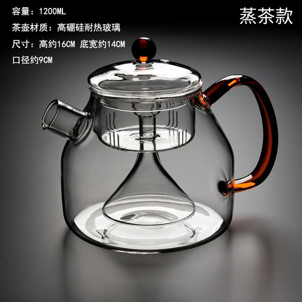 Glass capacious teapot for home use