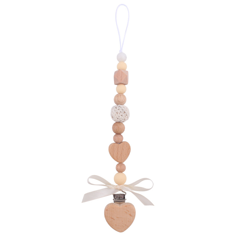 Nuevo bebé de dibujos animados hechos a mano arco chupete cadena creativa DIY bebé silicona teether pulsera juguete