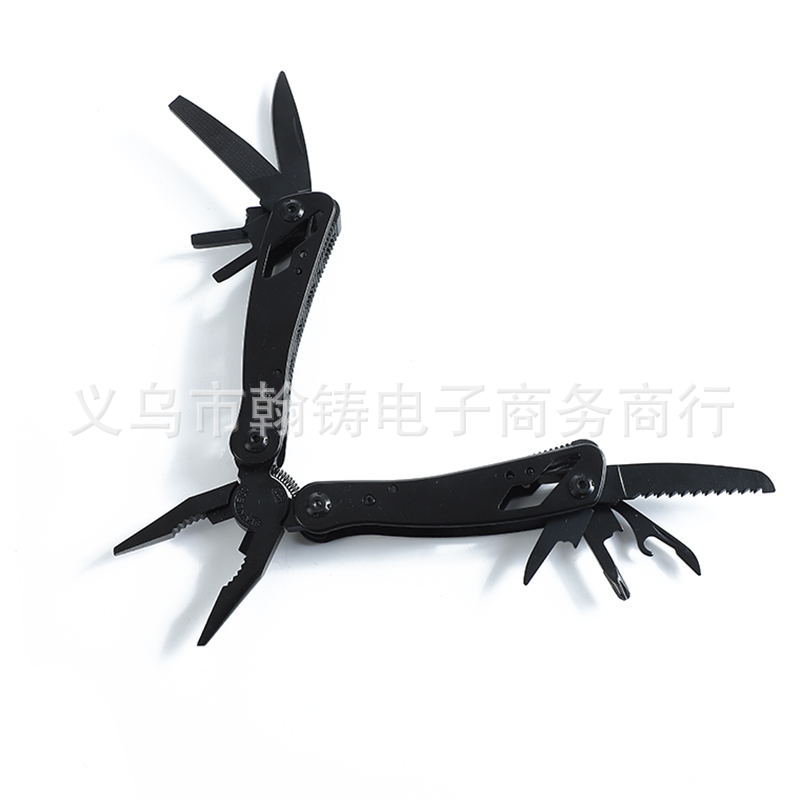 厂家直供黑色大号不锈钢组合钳带批头五金钳户外野营折叠功能刀钳