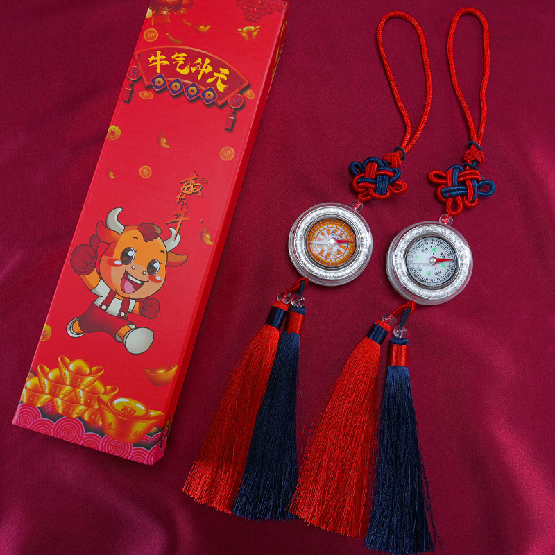 足银 招财猫车挂批发 纯银指南针车挂件 999足银展会保险礼品批发|ru