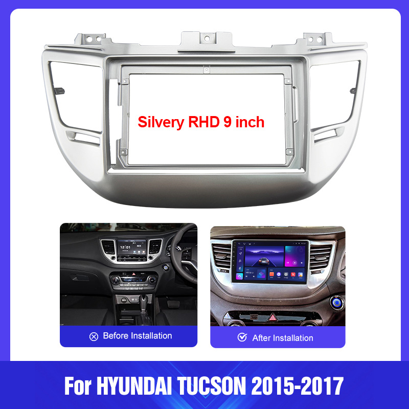 Car Central Control Large Screen Navigation Face Frame Versatile Frame Modification Panel Suitable for 15-17 Hyundai Tucson