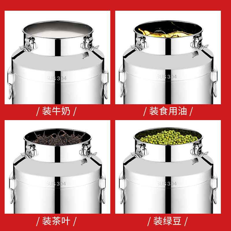 304 ステンレス鋼のオイルバレル、ワインバレル、食用ピーナッツオイル、蓋付きの厚い密封缶、蛇口付きミルクバレル 100 斤 50|undefined