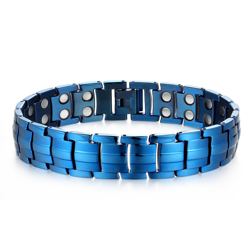 Spot Cross-Border Negative Ion Magnetic Therapy Magnet Detachable Double Row Magnet Negative Ion Men's Titanium Steel Bracelet S377 Spot Cross-Border Negative Ion Magnetic Therapy Magnet Detachable Double Row Magnet Negative Ion Men's Titanium Steel Bracelet S377