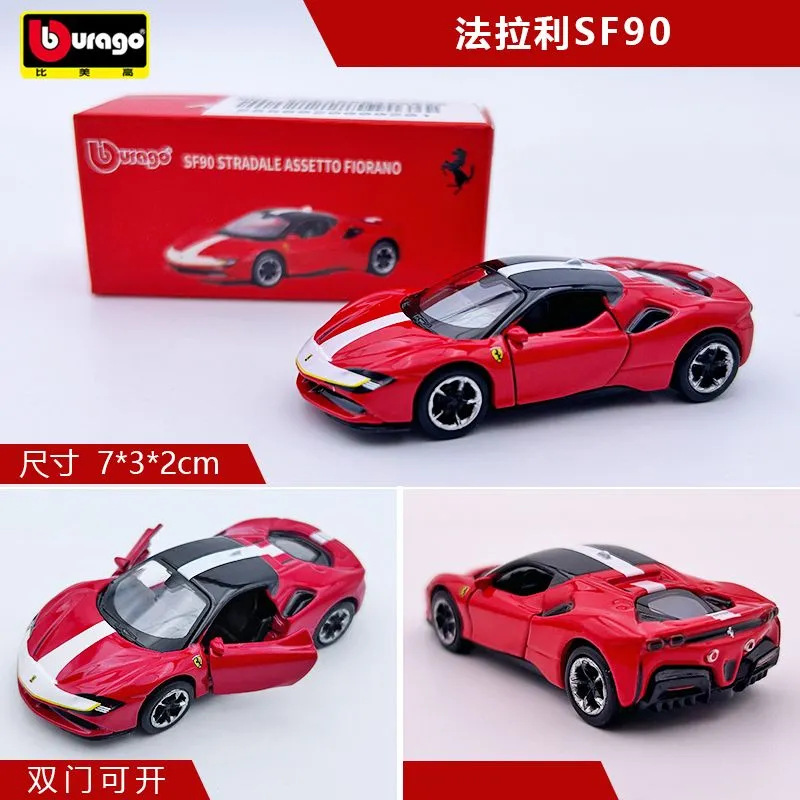 Nuevo modelo de coche de aleación artificial Bimago 1:64 Bugatti Porsche 911 Ferrari SF90 al por mayor