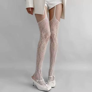 Sexy Stockings Solid Color Hollow Pantyhose Sexy Girl Personality Pure Desire Sexy Black Lace Fishnet Stockings for Women