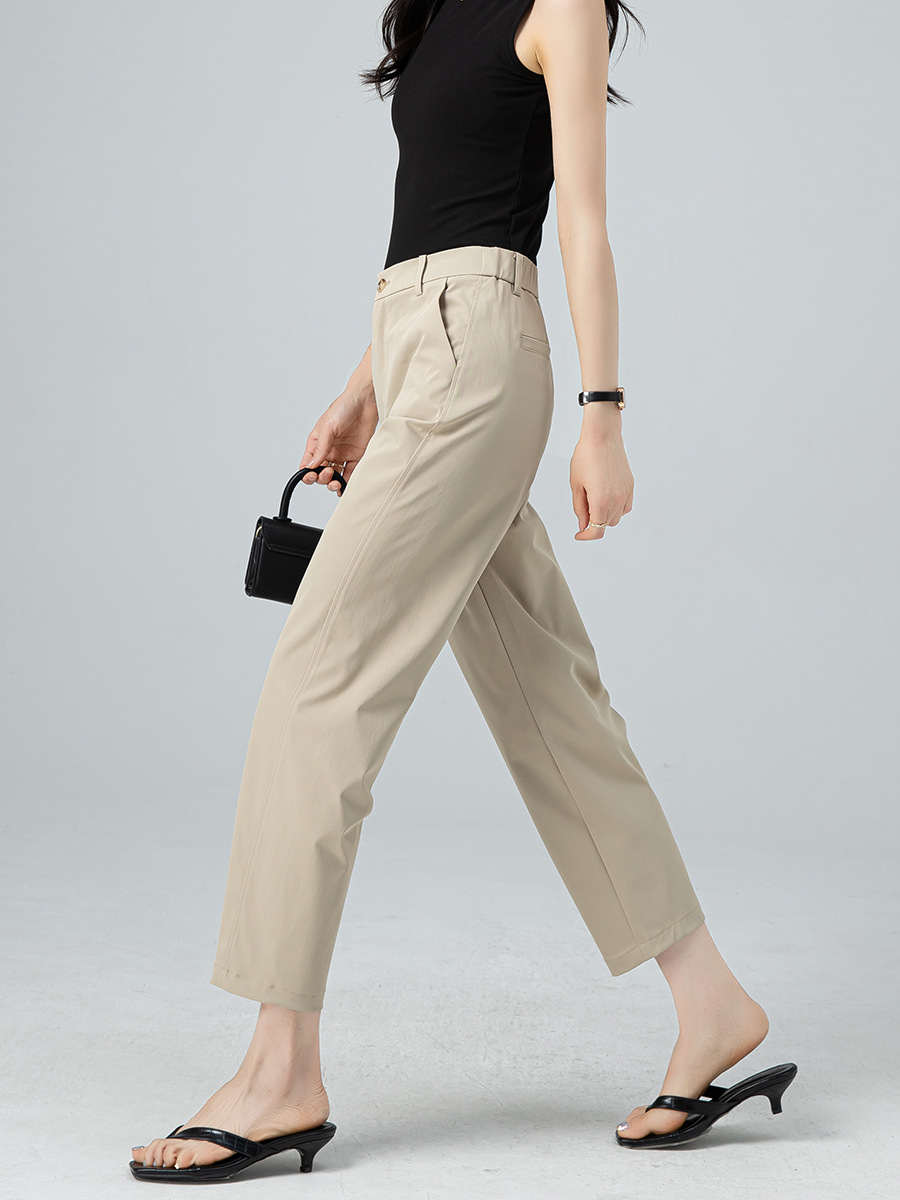 Quần culottes nữ ống rộng dáng suông, vải mỏng nhẹ chống nhăn, ủi tay thoải mái — Phấn hoa anh đào (phù hợp với thân hình quả táo)