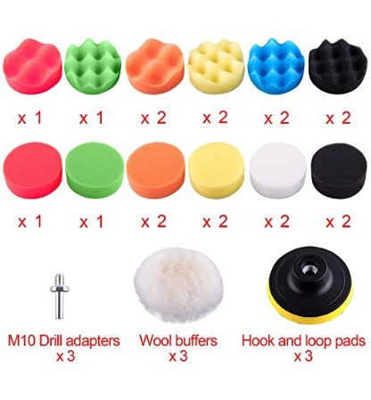 3寸29件套海绵抛光轮套装自粘抛光垫海绵盘