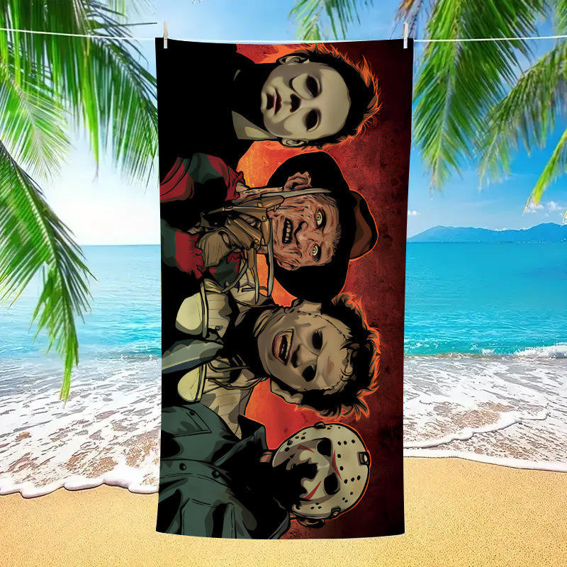 Serial Killer Dark Skeleton Series Microfiber Beach Towel Horror Atmosphere Summer Beach Towel