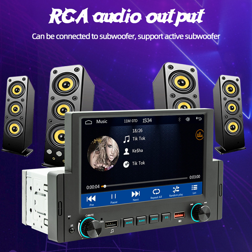 6.2inch Single-Cylinder Wired Carplay Android Auto Car Bluetooth Mp5 Player Radio Reversing Priority 12V