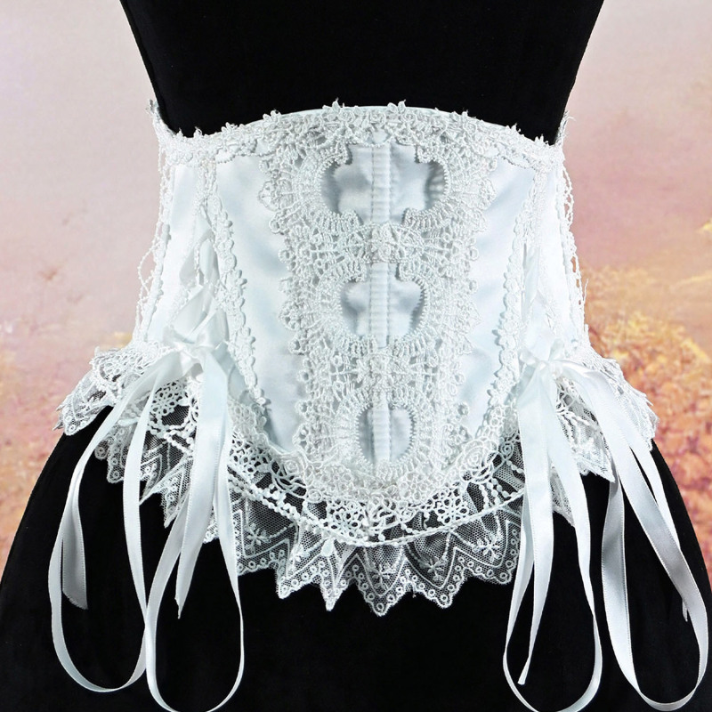 New Style Fishbone Corset with Gothic Lace Trim, Outerwear Vest, Court-Style Tummy Control, Back-Tie Corset New Style Fishbone Corset with Gothic Lace Trim, Outerwear Vest, Court-Style Tummy Control, Back-Tie Corset