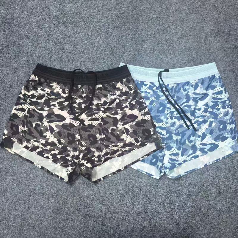 Camouflage Sports Shorts, Summer Running Marathon Track and Field Training Quick-Drying Shorts with Four-Corner Lining