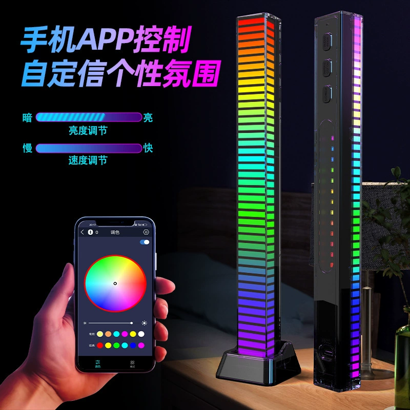 RGB-подсветка для атмосферы в корпусе ПК, настольный свет с управлением звуком, игровая аудио-акустика, ритм музыки, LED-цветной 4D датчик света
