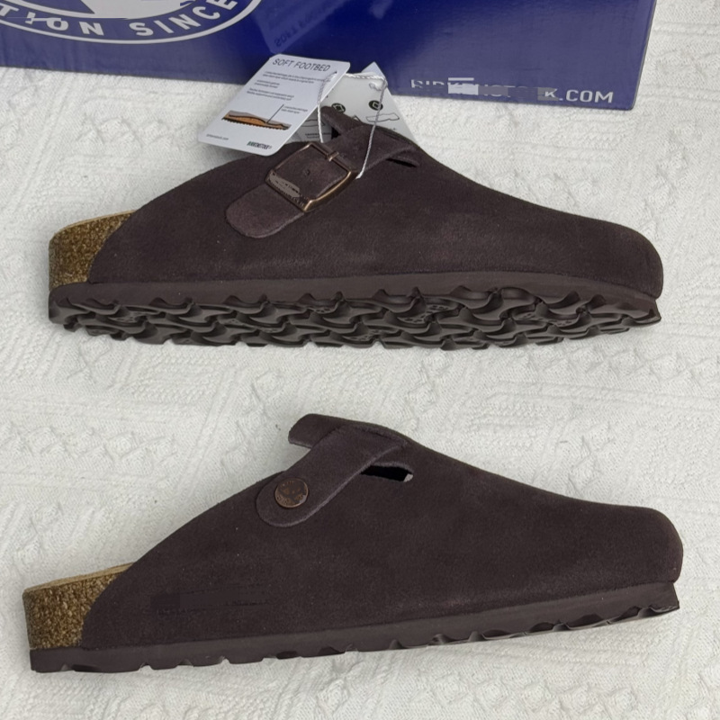 Sanpo Genuine Leather Birkenstock Shoes for Men and Women 2025 New Popular Thick-Soled Slippers for Men and Women to Wear the Same Style Birkenstock Half Slippers