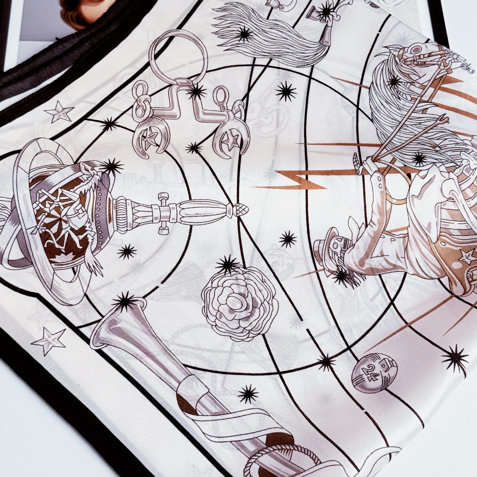 Vintage astrologi häst silkeshalsduk för damer elegant_voghion.com