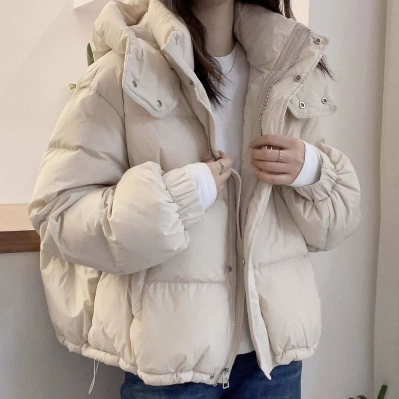 秋冬羽绒棉服女短款2025韩版大码宽松小个子连帽保暖棉袄棉衣外套|undefined