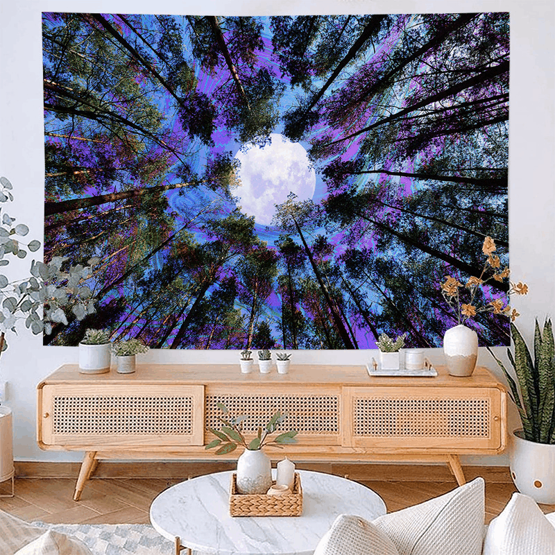 Forest Live Background Hanging Cloth Wall Hanging Cloth ins Background Cloth Bedroom Hanging Cloth Bedhead Fantasy H_voghion.com