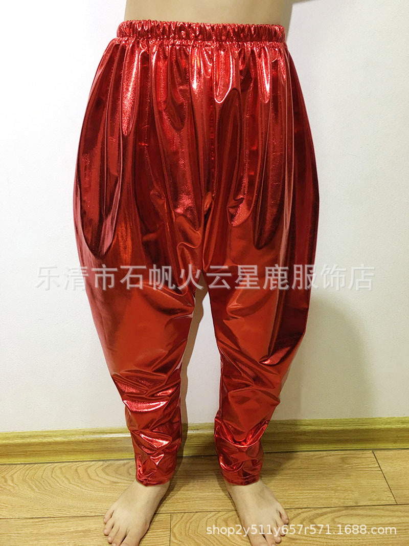 Moda hip hop pasarela Navidad Año Nuevo día 61 baile gilding harem pantalones rendimiento traje etapa desgaste pantalones largos