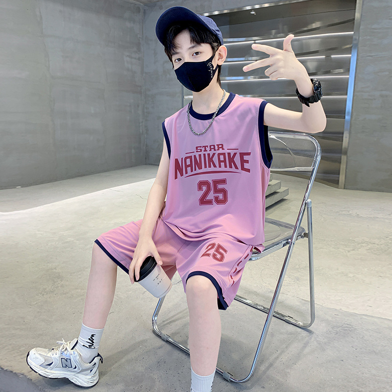 Children's Clothing Boys' Summer Sleeveless Vest Suit 2026 New Summer Style Big Kidsren's Summer Sports Quick-Drying Basketball Uniform