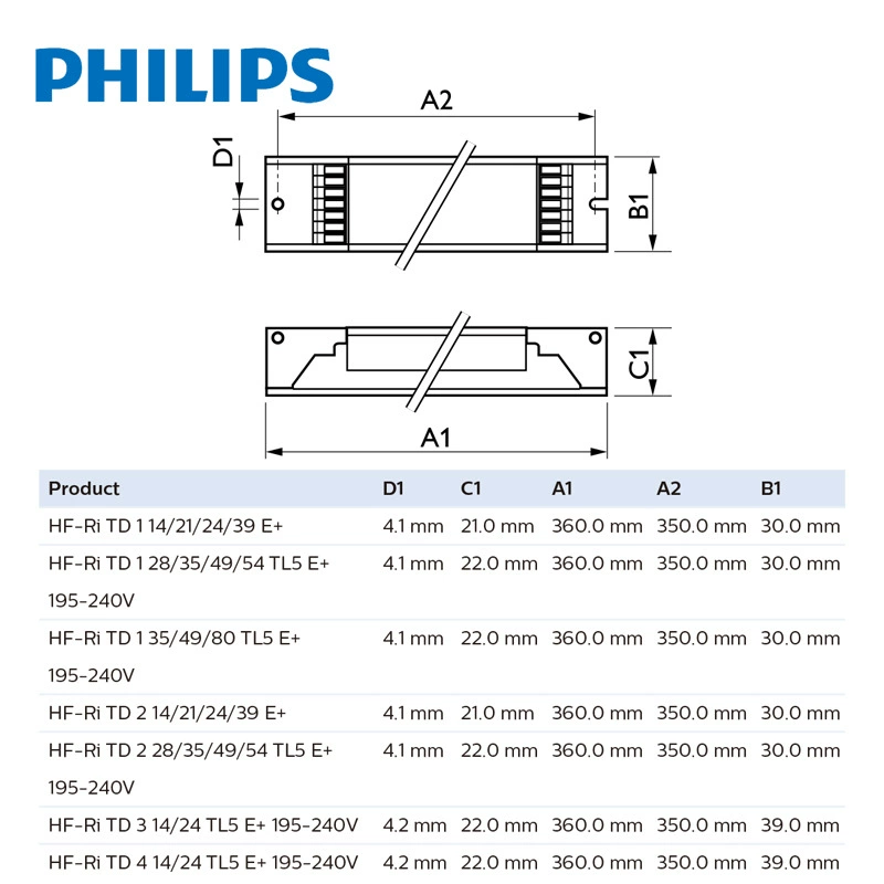 HF-RI TD 28/35/49/54 TL5 E+ 195-240 В Philips Copy Electronics Zone