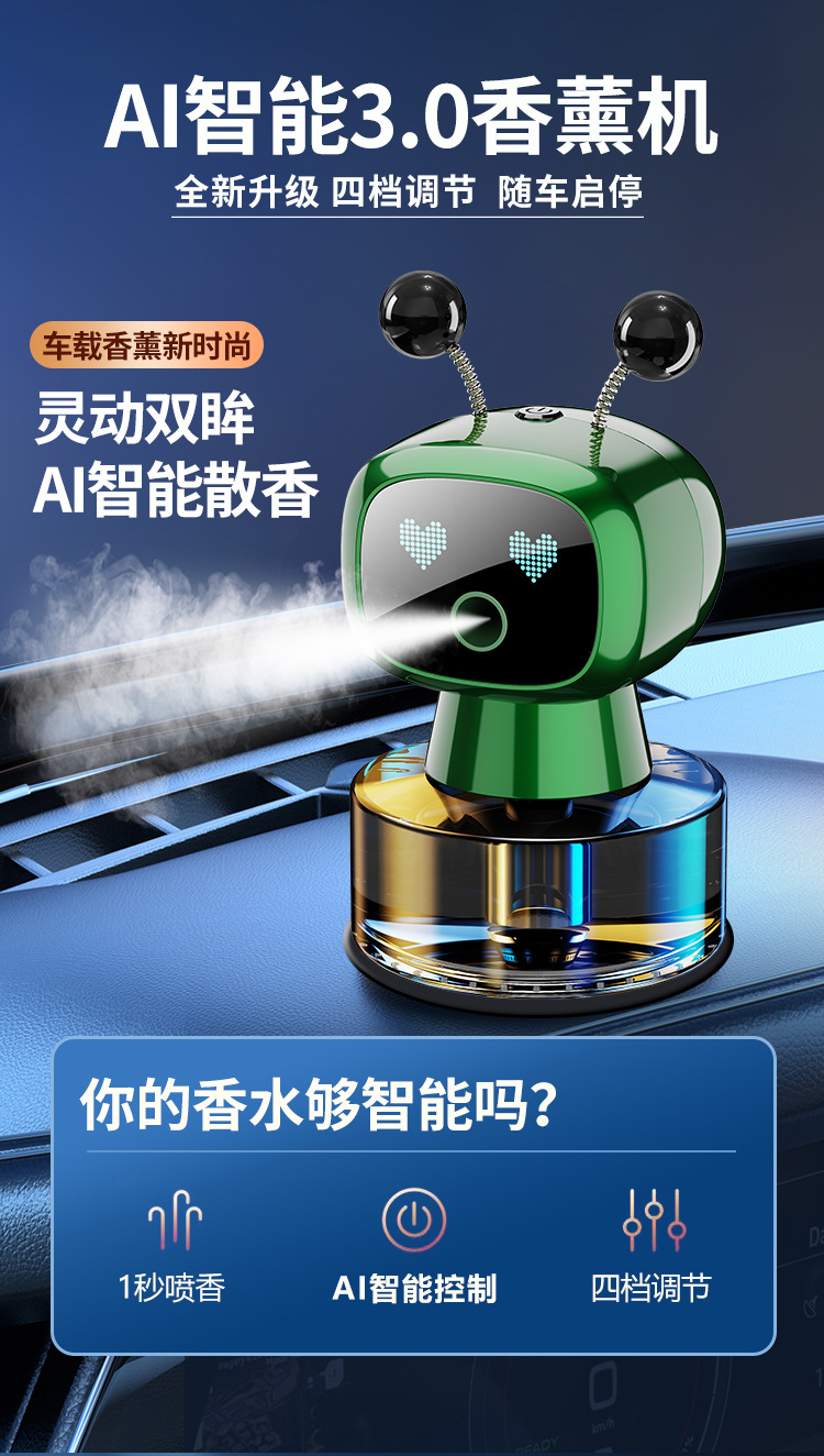 [Source Manufacturer] 2024 New Intelligent Car Aromatherapy Perfume Fragrance High-end Spray Odor Removal Ornaments