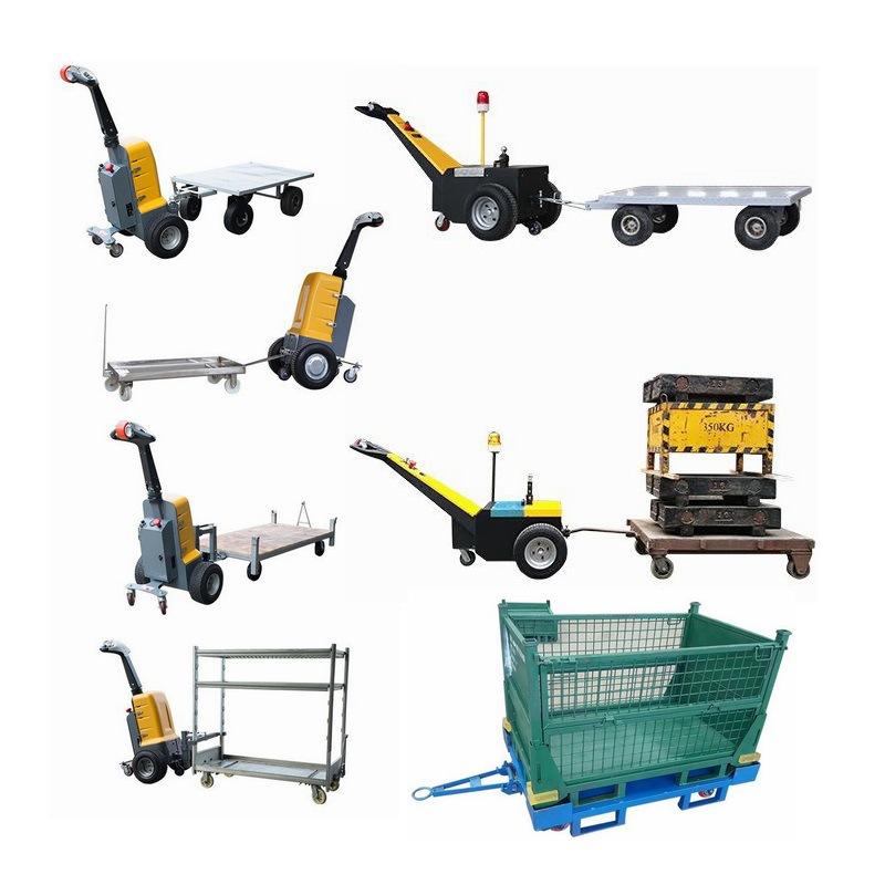 同轨迹牵引平板车 厂区可串联式工具搬运拉货推挂车平板运输拖车