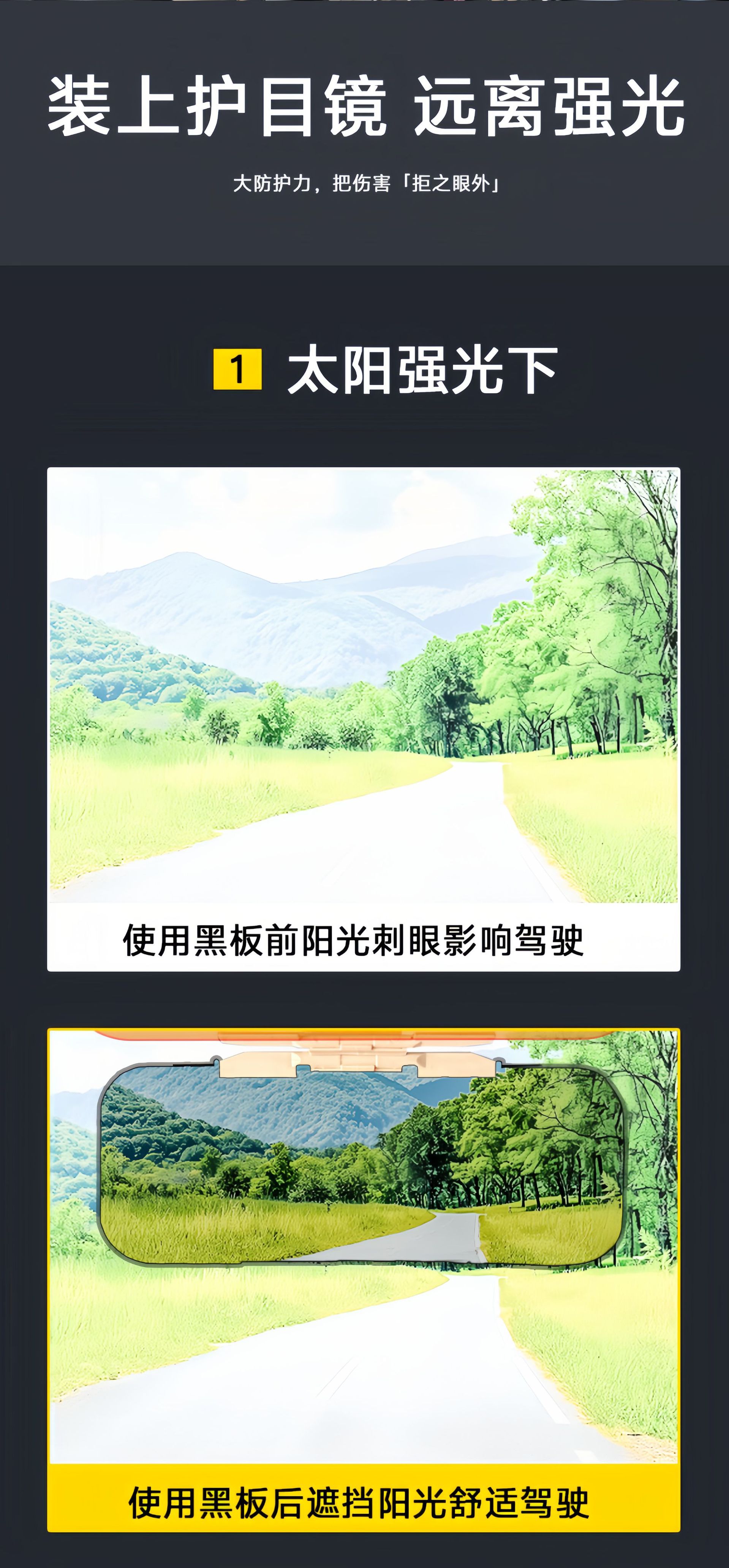 Car Anti-Glare Mirror, Car Anti-Glare Sun Visor, Driver's Eye Protection Device, Car Day and Night Sun Visor, Eye Protection Goggles