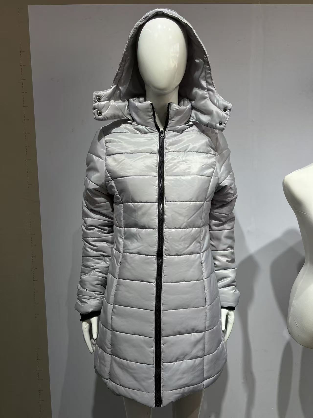 Nuevo estilo coreano de invierno nuevo abrigo de algodón acolchado para mujer Chaqueta acolchada de algodón de ajuste delgado de longitud media para mujer chaqueta acolchada de algodón con acolchado cálido W172