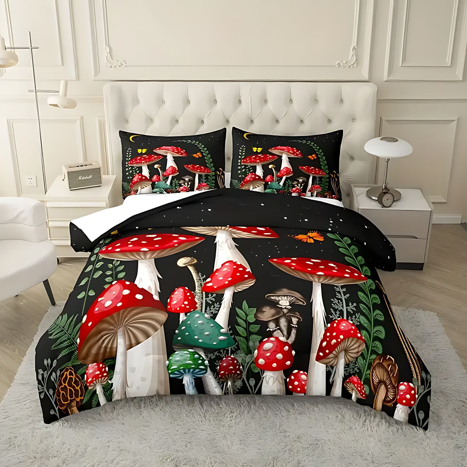 TUME / JIT transfronterizo fantasía hongos plantas molidas de alta definición digital impresión set de edredón se puede diseñar
